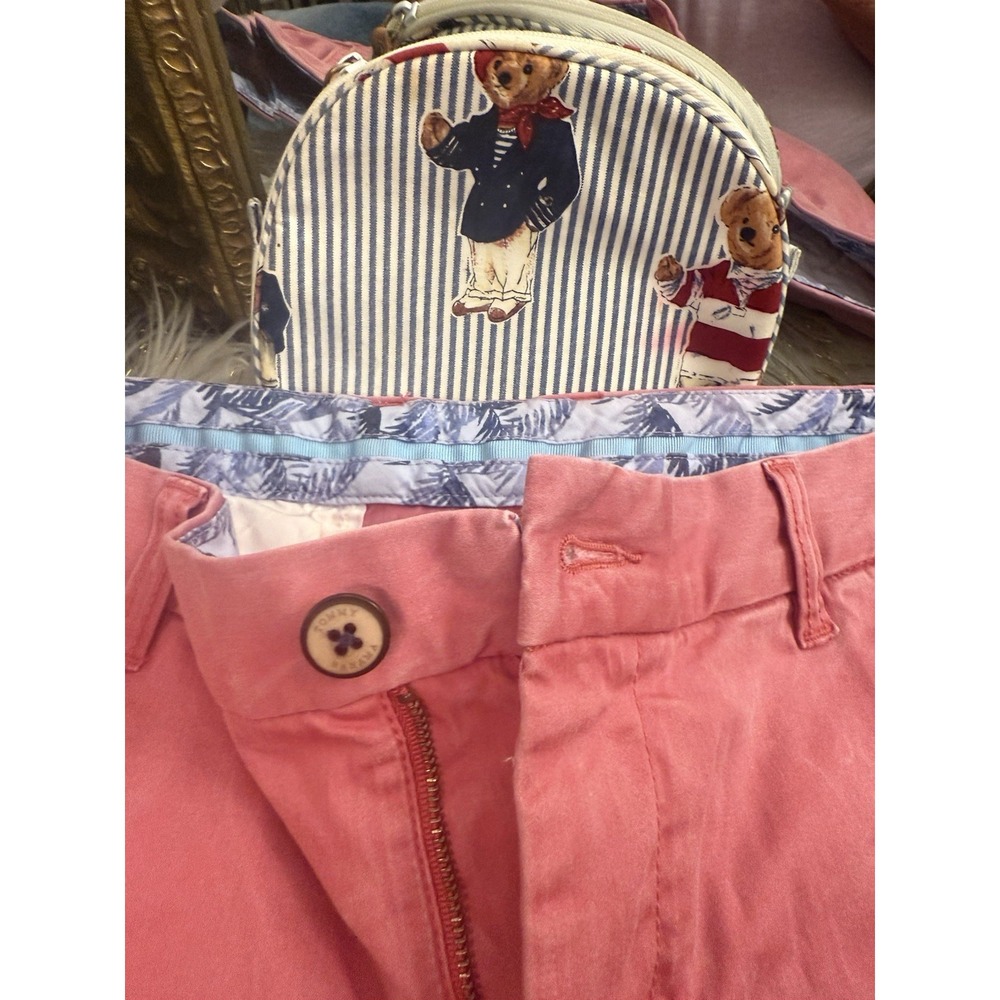 Tommy Bahama Borocay Coral Pink Chino Pants 34x32 Straight Prep Luxury - Picture 6 of 16